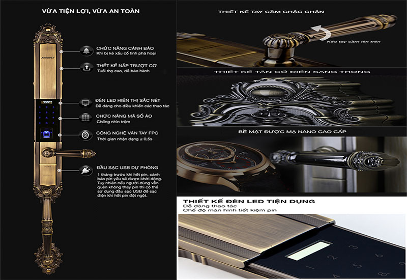 Khóa cửa điện tử Kaadas 6001 - Hàng chính hãng