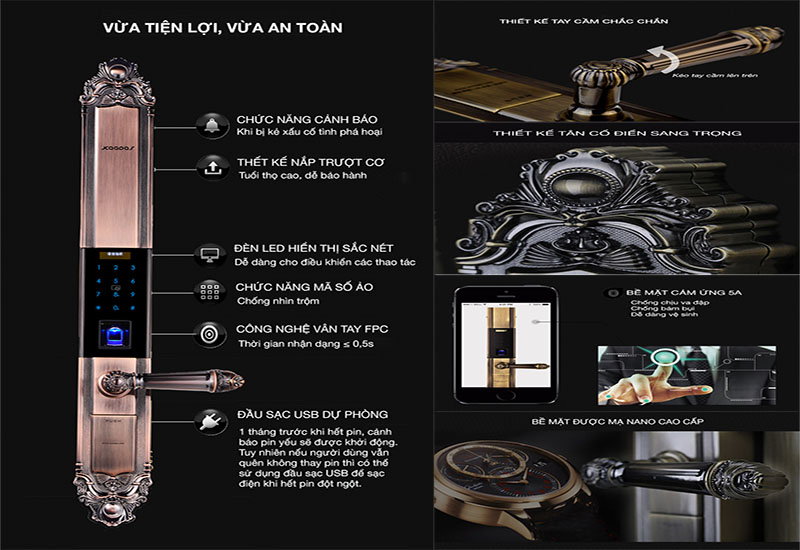 Thiết kế của Khóa cửa điện tử Kaadas 6002