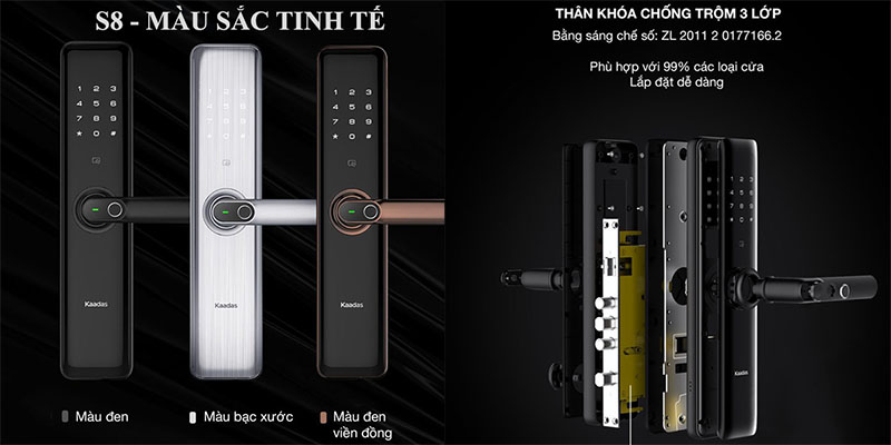 Khóa cửa điện tử Kaadas S8 - Hàng chính hãng