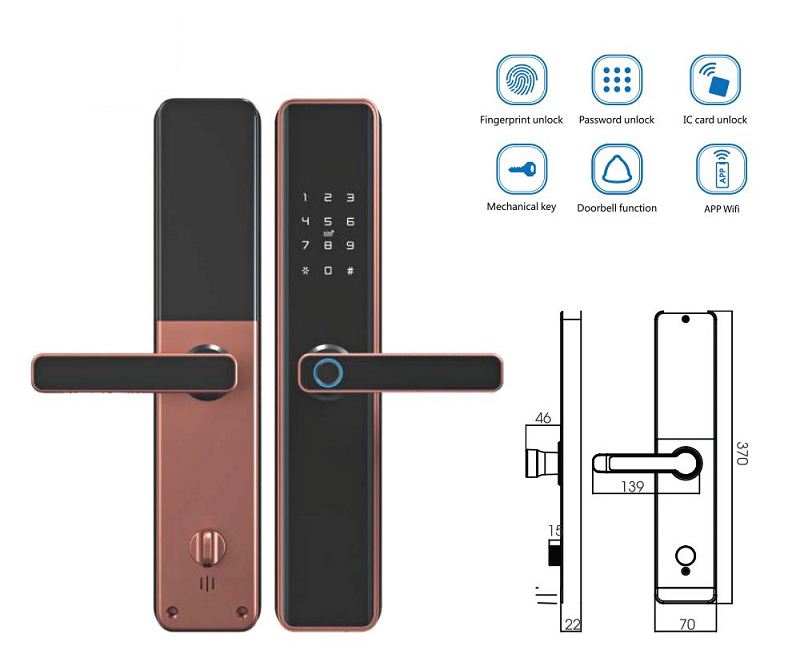 Khóa cửa điện tử Kassler KL-669 Copper - Hàng chính hãng