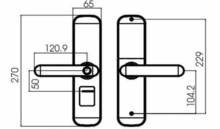 Kích thước của Khóa điện tử thông minh Kassler KL-668