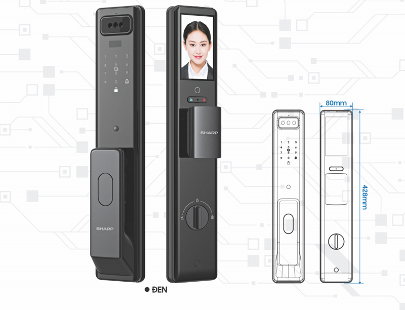 Khóa cửa nhận diện khuôn mặt Sharp R1-FDV - Hàng chính hãng