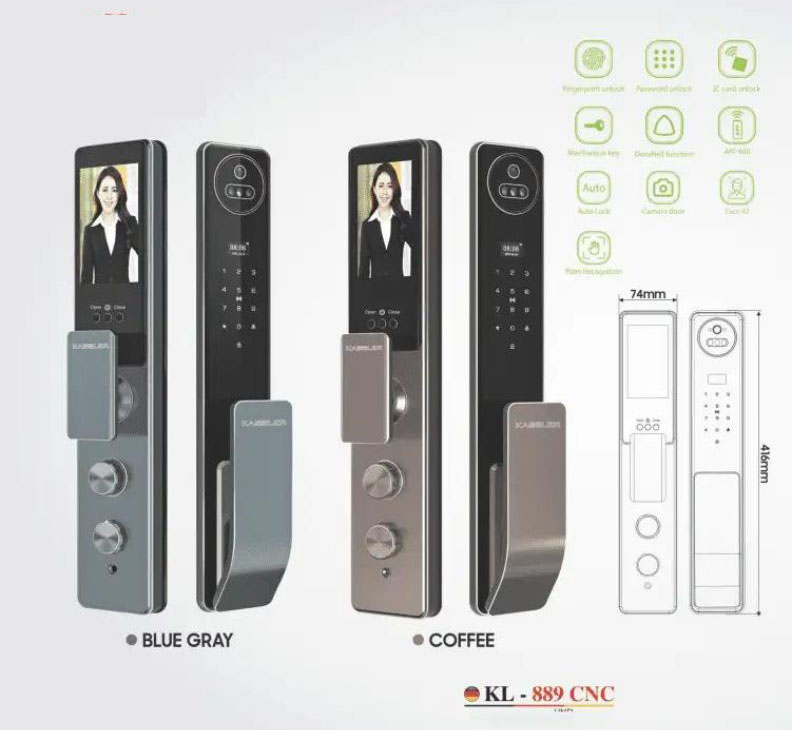 Khóa cửa vân tay Kassler KL-889 CNC - Hàng chính hãng