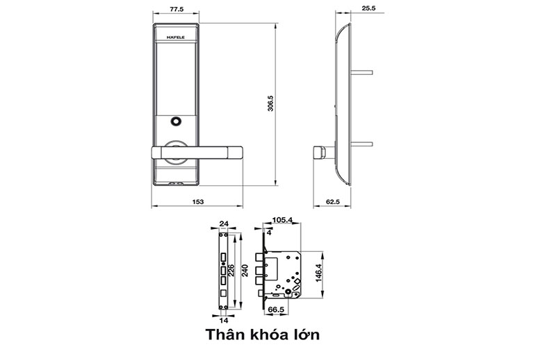 Khóa điện tử Hafele EL7500-TC/ 912.05.717 - Hàng chính hãng
