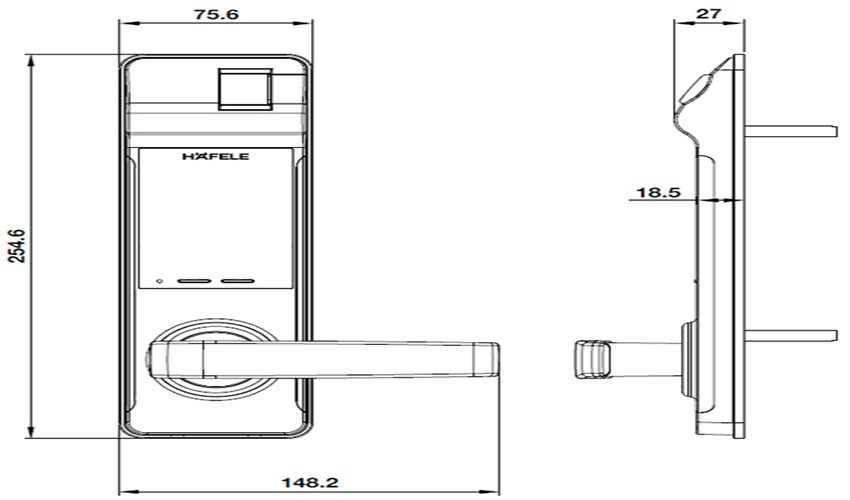 Khóa điện tử Hafele EL7700 912.05.719 - Hàng chính hãng
