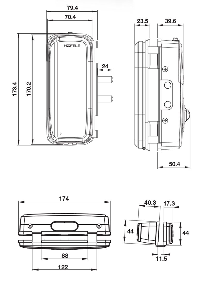 Khóa điện tử Hafele ER4400-TC 912.05.700 - Hàng chính hãng