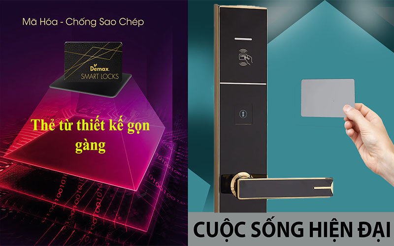 Khóa điện tử thẻ từ Demax HSL605 - Hàng chính hãng