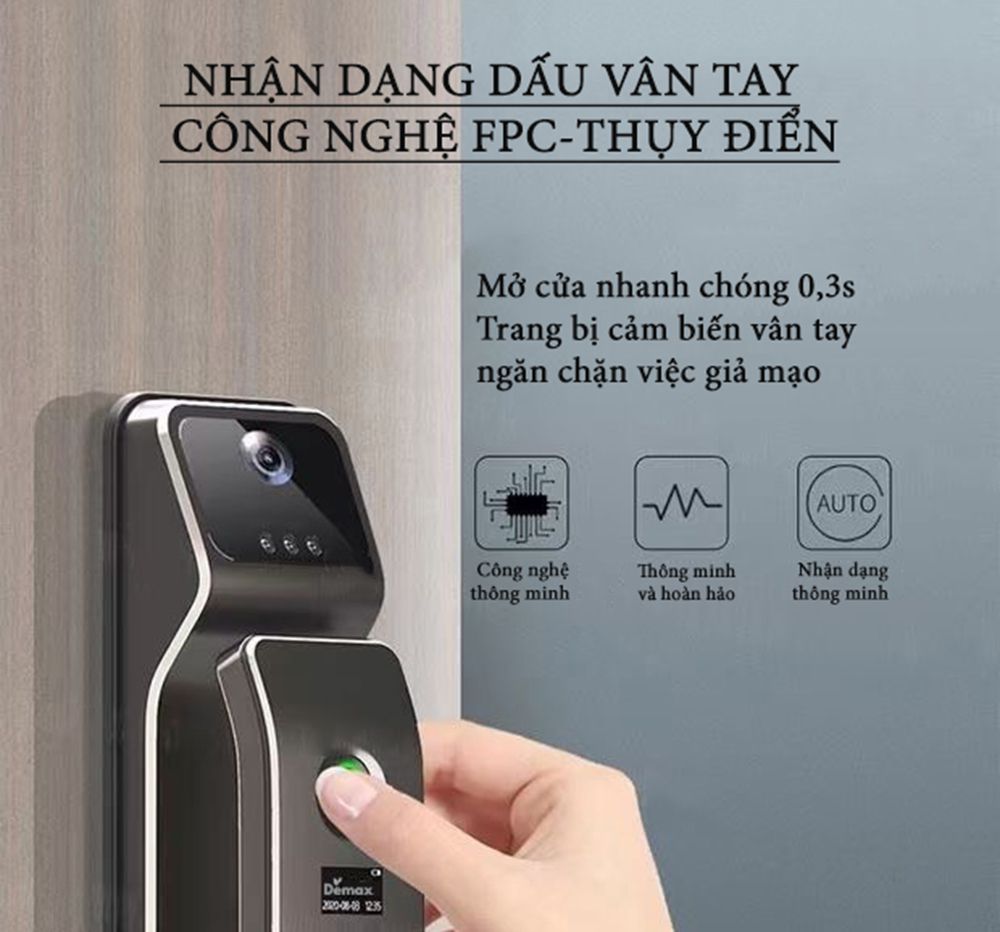 Khóa cửa điện tử thông minh Demax SL928 DG - Hàng chính hãng