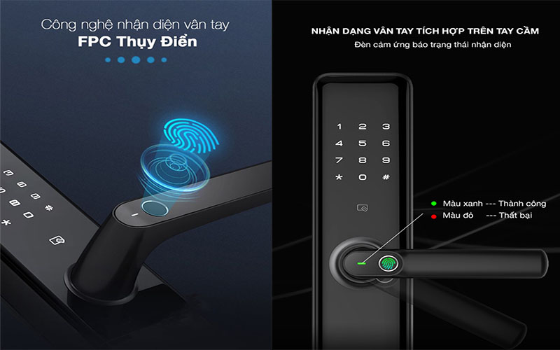Khóa điện tử vân tay Kaadas S500-C - Hàng chính hãng