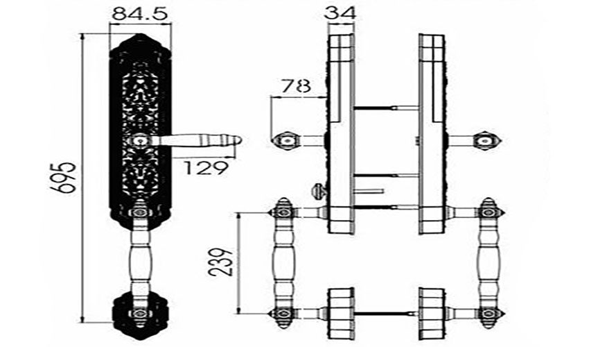 Kích thước của Khóa điện tử vân tay Kassler KL-999