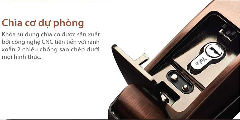 Chìa khóa cơ của Khóa cửa vân tay điện tử Yale YMG40