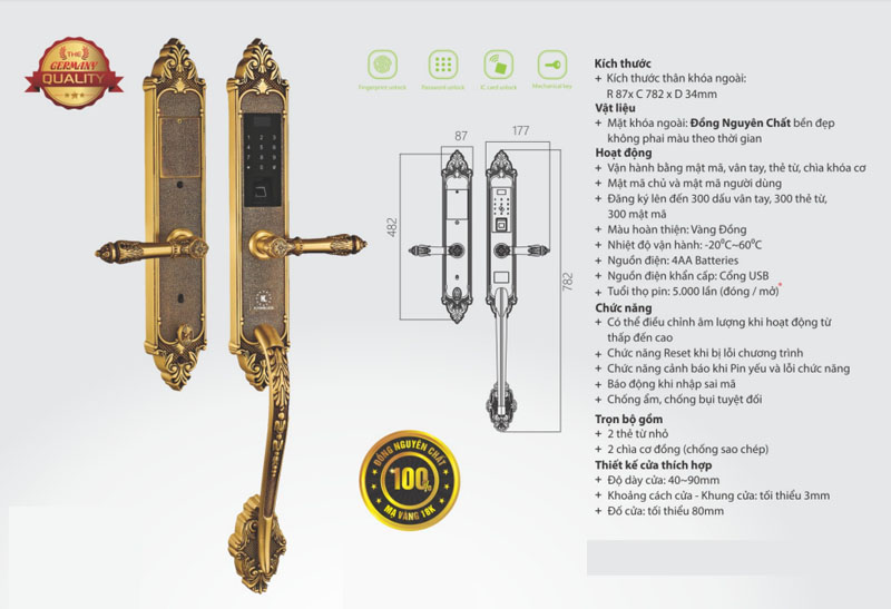 Khóa điện tử thông minh Kassler KL-969C - Hàng chính hãng