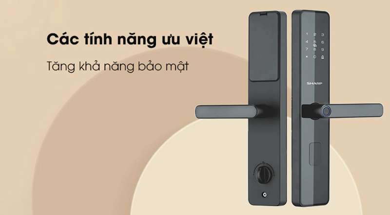 Khóa cửa vân tay thông minh Sharp T1-B - Hàng chính hãng