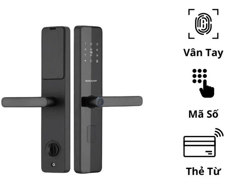 Khóa cửa vân tay thông minh Sharp T1-B - Hàng chính hãng