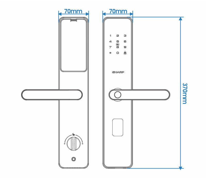 Khóa cửa vân tay Sharp T2-B - Hàng chính hãng