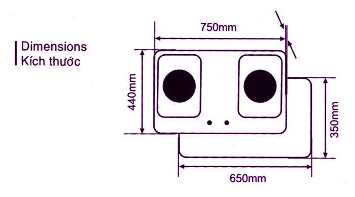 Bếp gas âm hồng ngoại Taka TK-102A - Hàng chính hãng