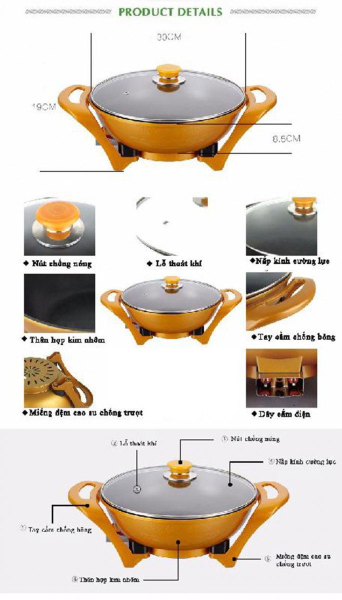 Lẩu điện Hoàng Kim Matika MTK-LD1 - Hàng chính hãng