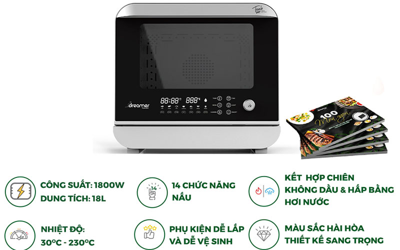Lò chiên hơi nước Dreamer DKA-SAF118W