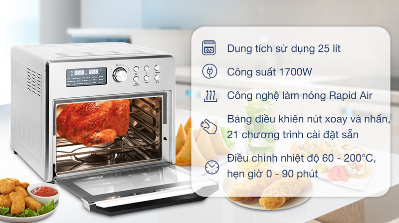 Lò chiên không dầu Kangaroo KG25AF1A - Hàng chính hãng