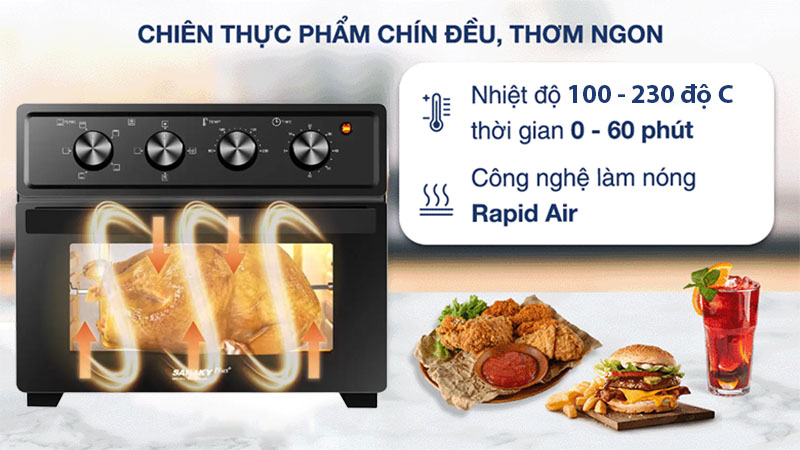 Công nghệ Rapid Air của Lò chiên nướng không dầu Sanaky VH-209S2D