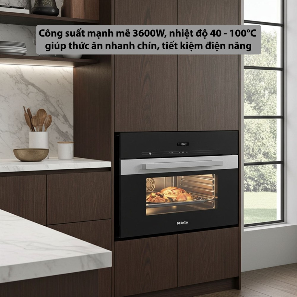 Lò hấp âm tủ Miele DG 2840 công suất mạnh mẽ tiết kiệm điện năng