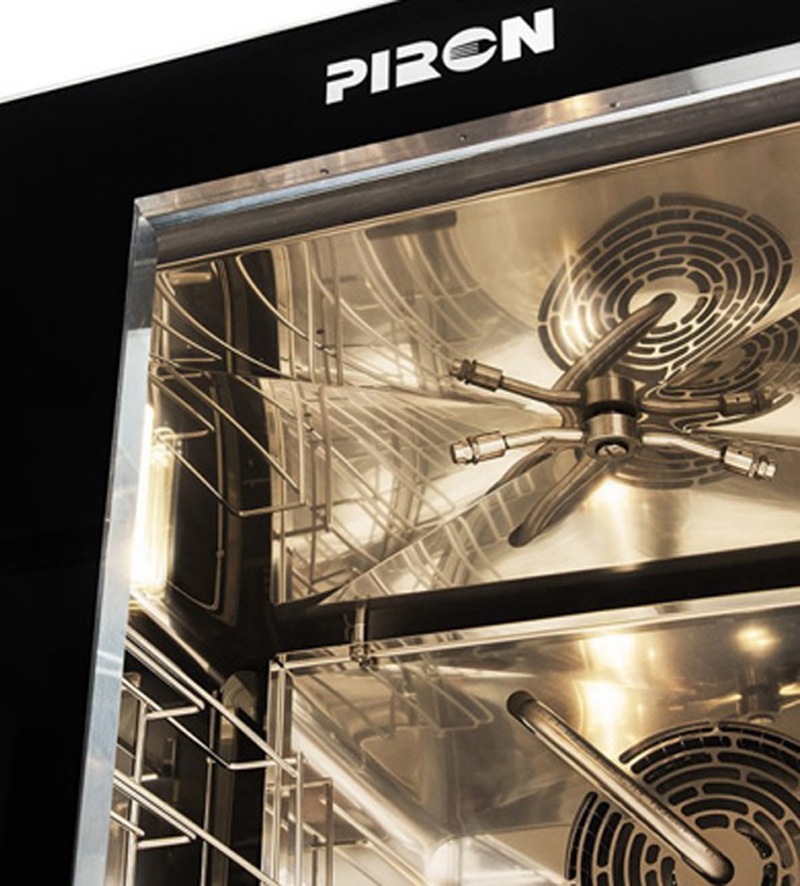 Hệ thống quạt đối lưu tản nhiệt đều để thức ăn chín đồng nhất và vàng đều ở các mặt.