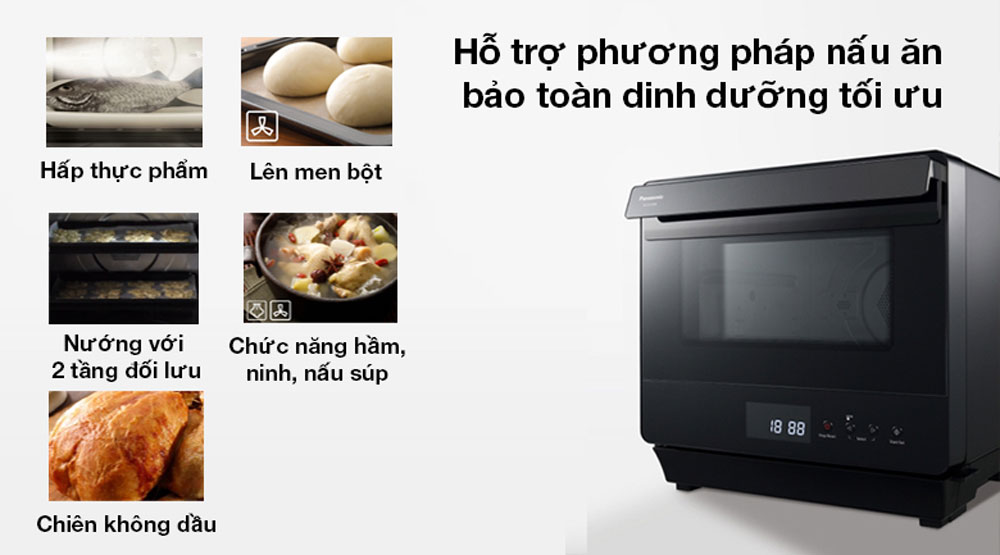 Lò hấp nướng chiên không dầu Panasonic NU-SC180BYUE - Hàng chính hãng