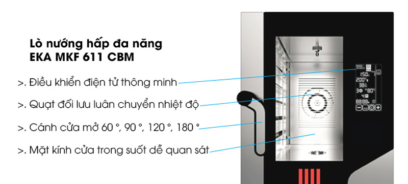 Lò hấp nướng đa năng 6 khay Eka MKF-611-C-BM - Hàng chính hãng