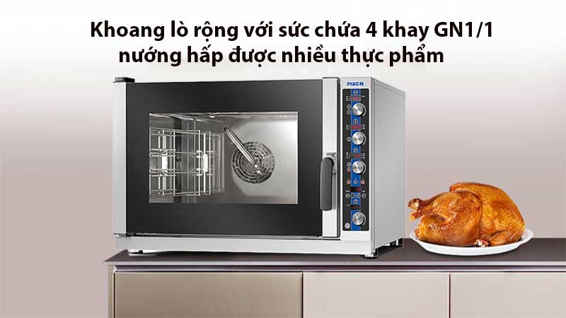 Lò hấp nướng đa năng Piron PF9104W - Hàng chính hãng