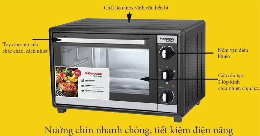 Lò nướng 35 lít Sunhouse SHD4235 - Hàng chính hãng