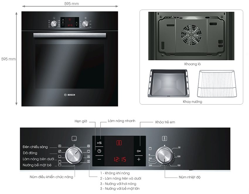 Lò nướng Bosch HBA43S360E - Hàng chính hãng