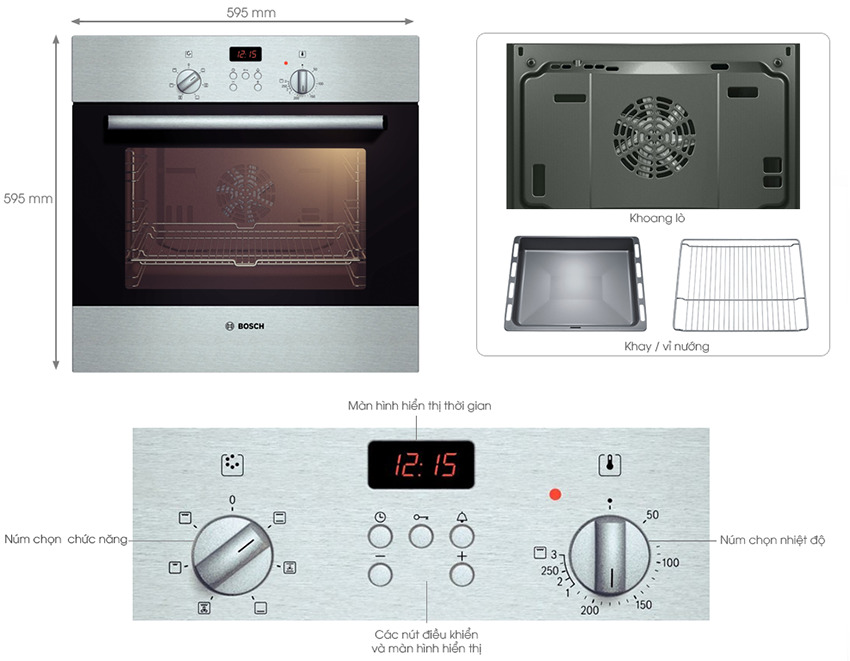 Chi tiết của lò nướng Bosch HBN-231E2