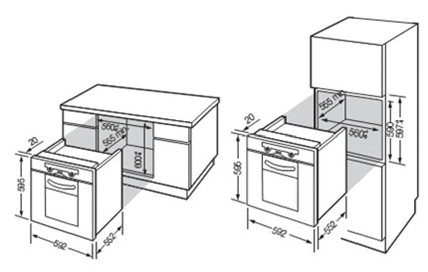 Kích thước của lò nướng Fagor 6H-176AX