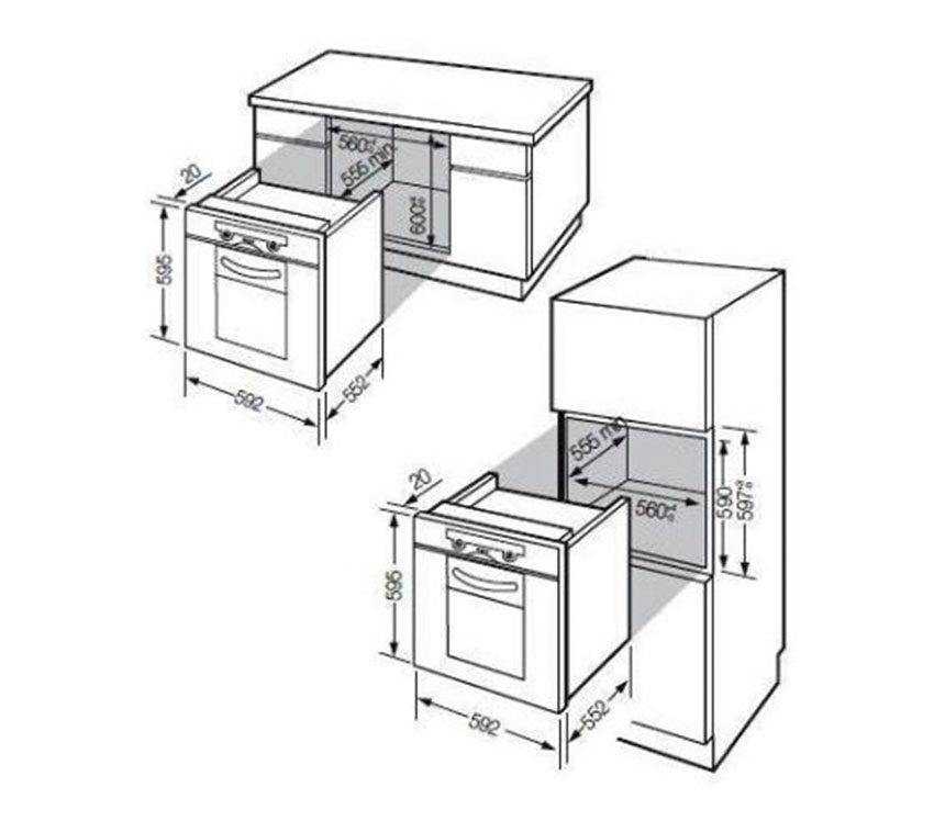 Kích thước của lò nướng Fagor 6H-196AX