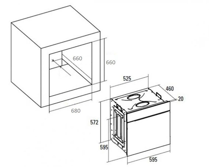 Kích thước lò nướng Napoli NA0603