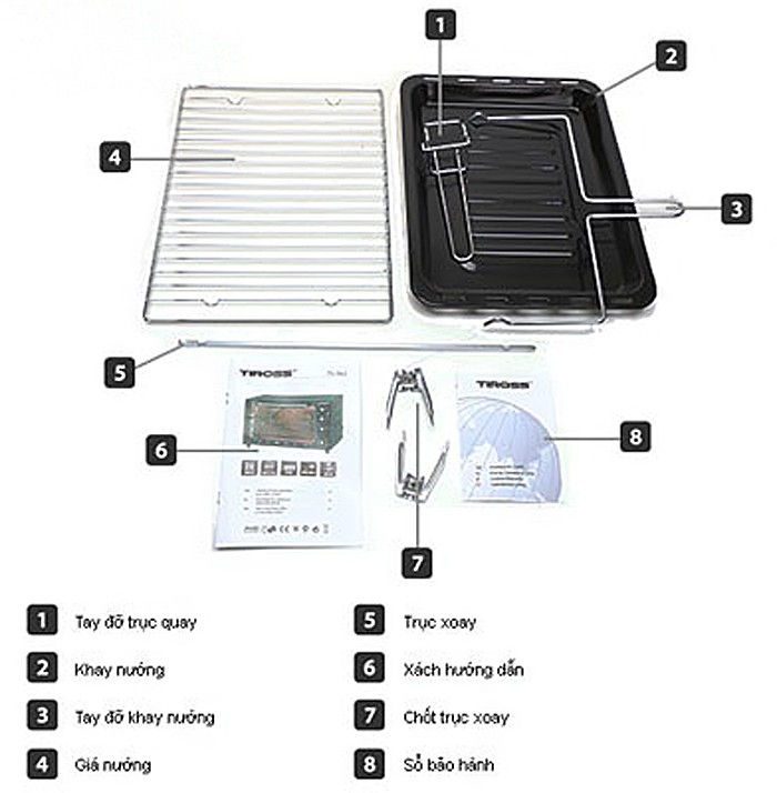 Lò nướng Tiross TS963 - Công suất 2000W - Hàng chính hãng
