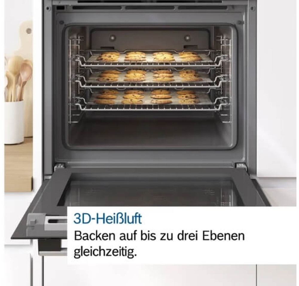 Công nghệ nướng 3D Hotair tiên tiến đảm bảo món ăn chín đều.