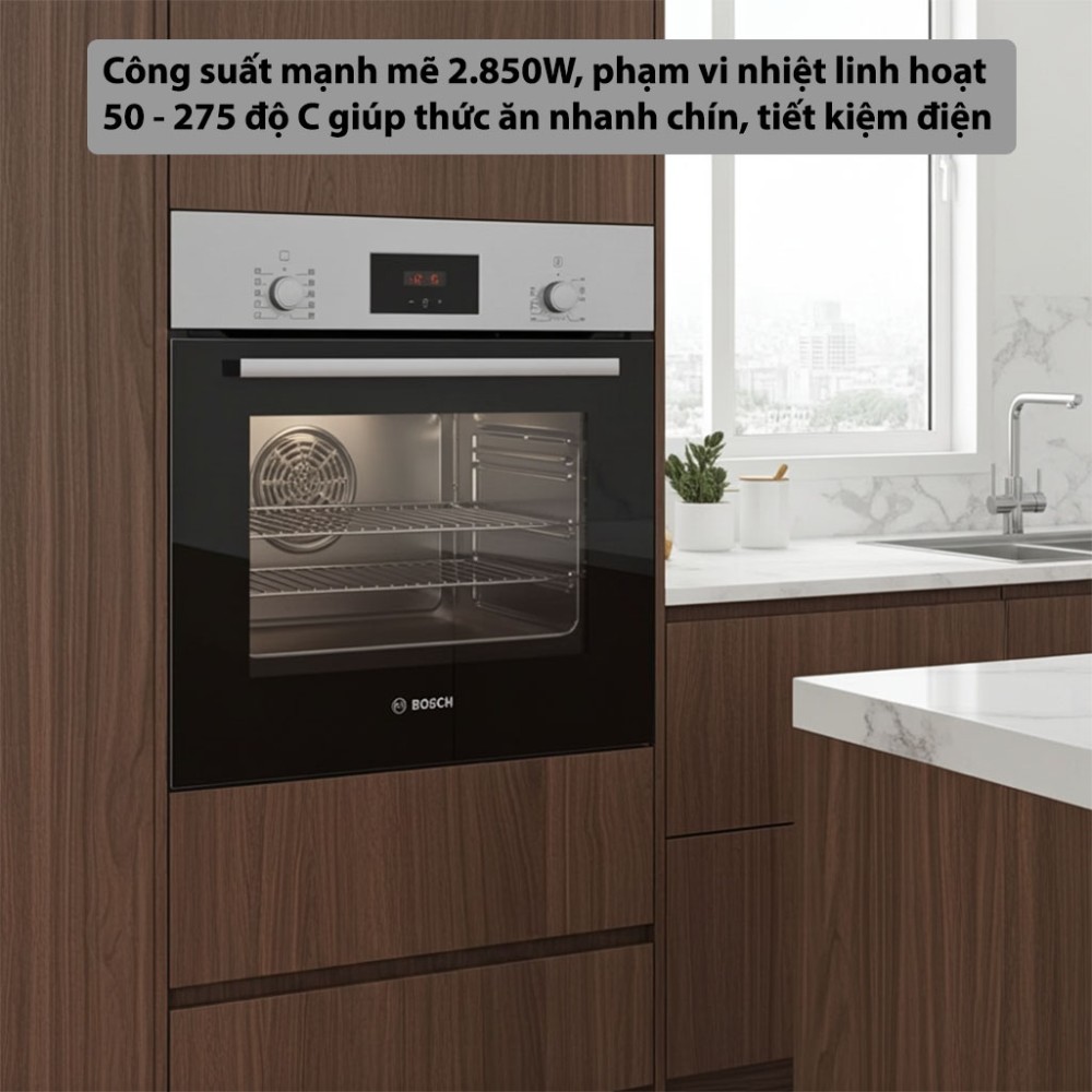 Lò nướng âm tủ Bosch HBF512BS1H 66L - Series 2 - Hàng chính hãng