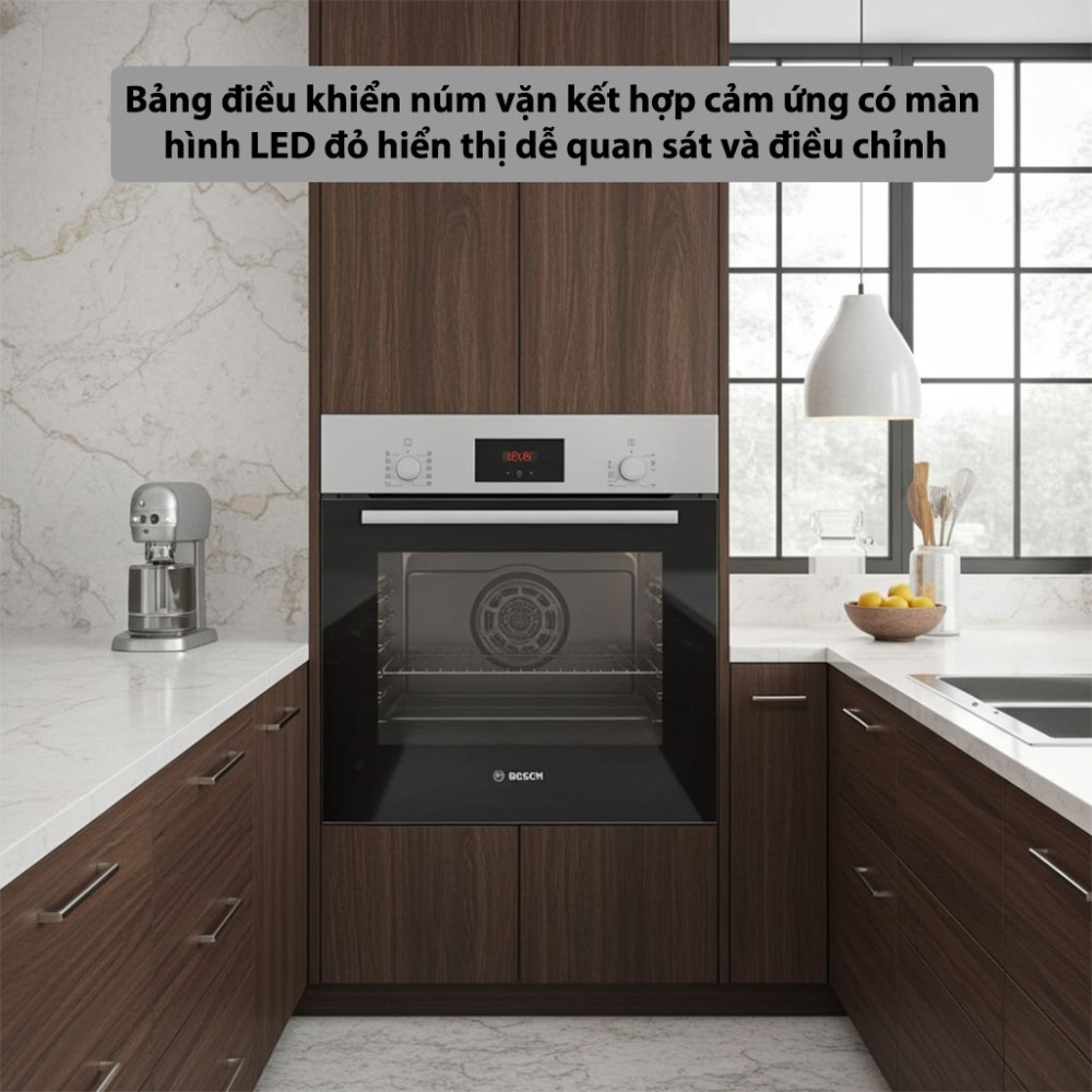 Lò nướng âm tủ Bosch HBF512BS1H 66L - Series 2 - Hàng chính hãng