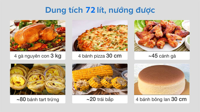 Dung tích của Lò nướng âm tủ Cata MT-8012-BK