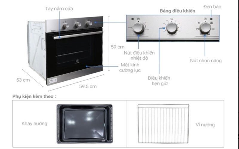 Lò nướng âm tủ Electrolux EOB2200BOX - Hàng chính hãng