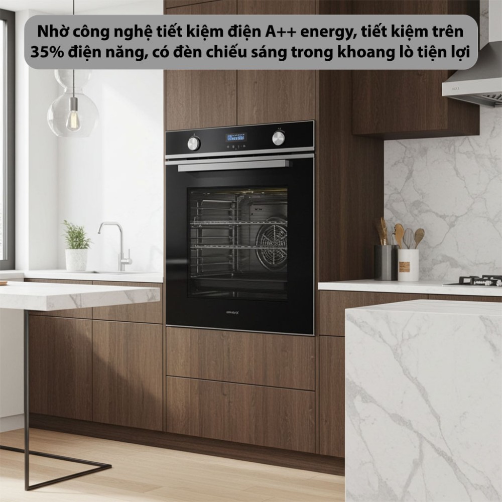 Lò nướng âm tủ GrandX GX75V8 công nghệ tiết kiệm điện năng hiện đại