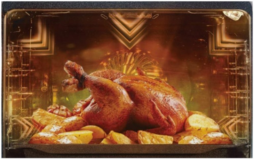 Nướng đối lưu,  món ăn chín đều, vàng giòn bên ngoài, mềm ngọt bên trong