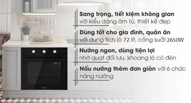 Lò nướng âm tủ Malloca MOV-726 MC - Hàng chính hãng