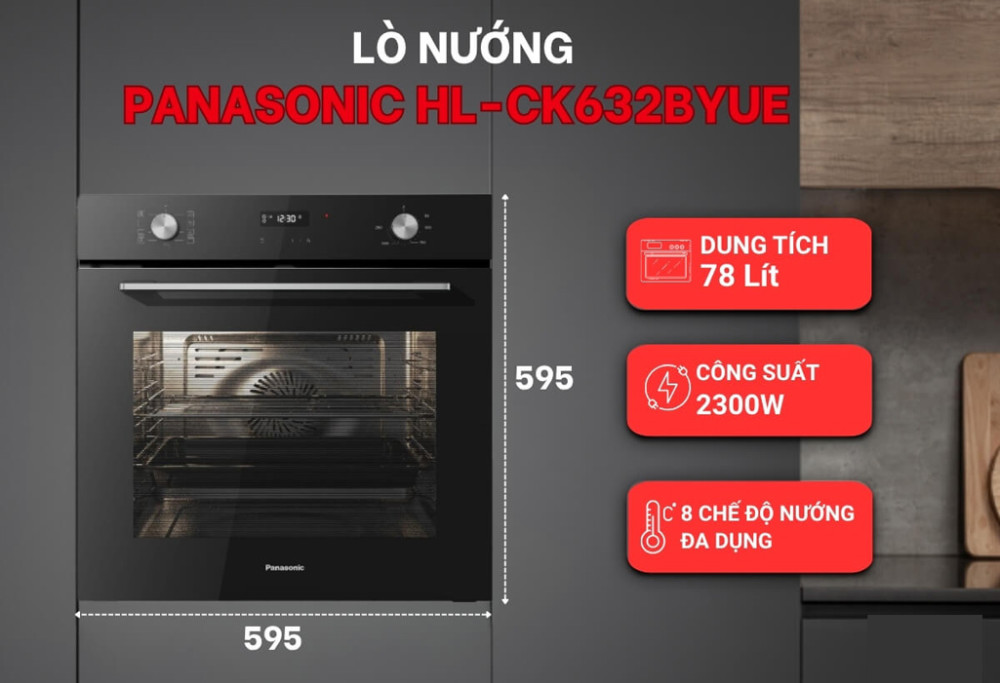 Lò nướng âm tủ Panasonic HL-CK632BYUE  - Hàng chính hãng