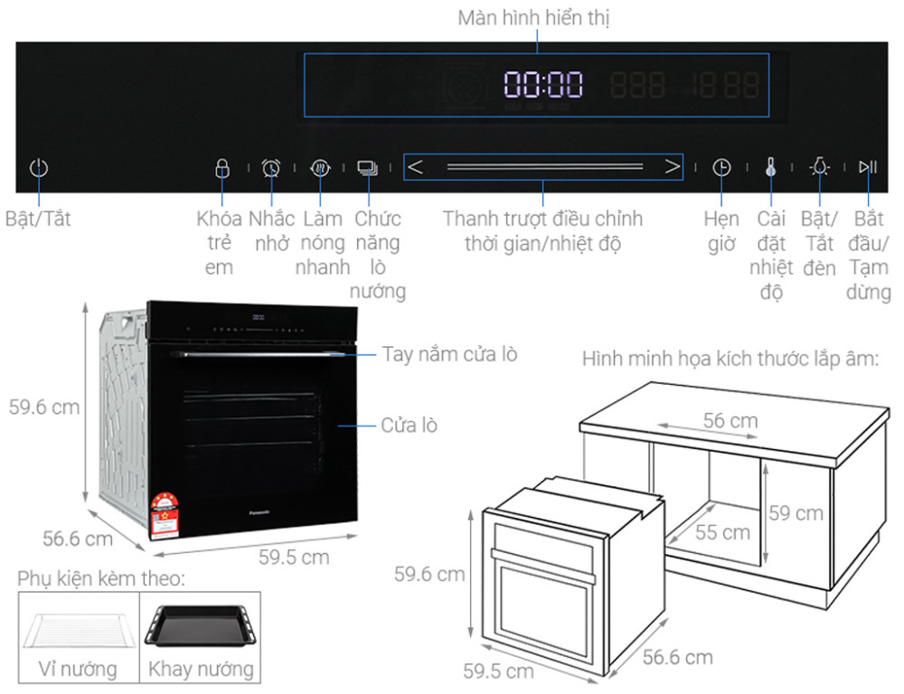 Lò nướng âm tủ Panasonic HL-CX672BYUE