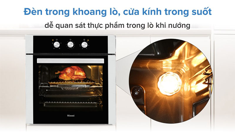 Cửa kính và đèn của Lò nướng âm tủ Rinnai RO-E6104MA-EB