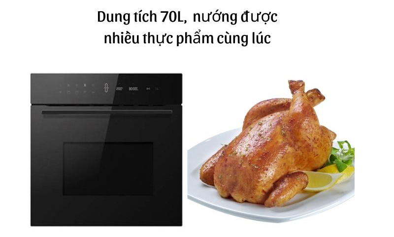 Dung tích lớn 70 lít cho phép bạn có thể chế biến một lượng lớn thực phẩm