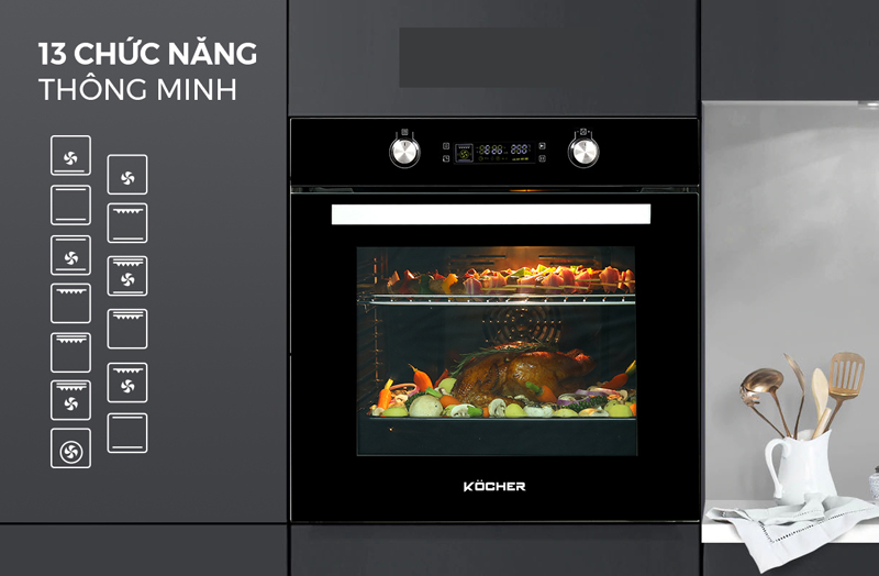 Tích hợp sẵn 13 chức năng nướng tiện dụng