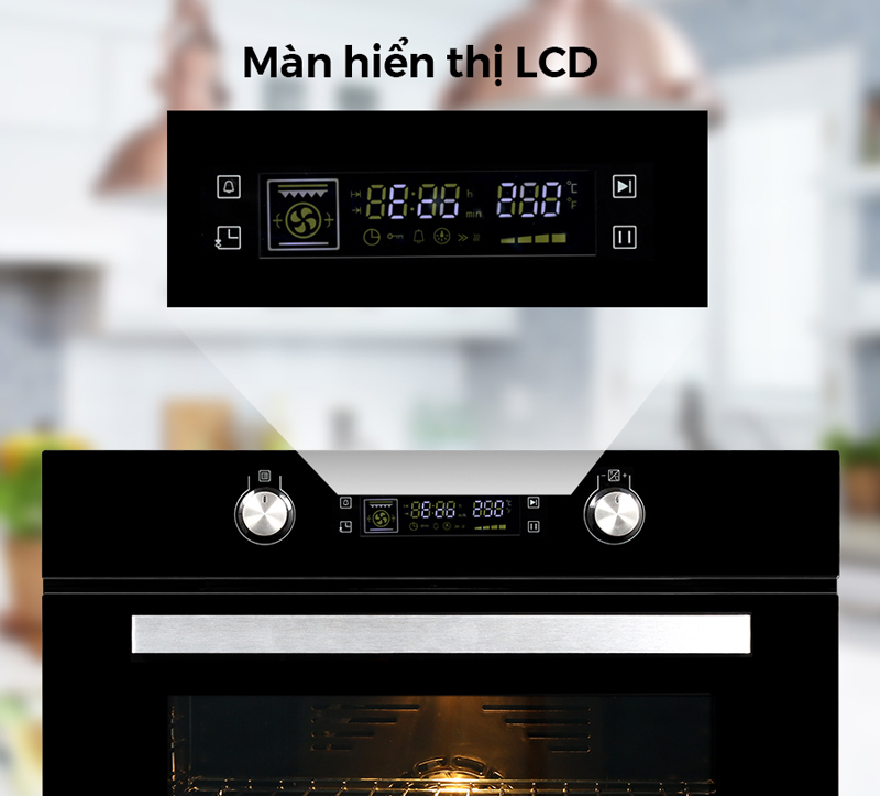 Điều khiển bằng cảm ứng và núm xoay cùng màn hình LED dễ dàng thao tác